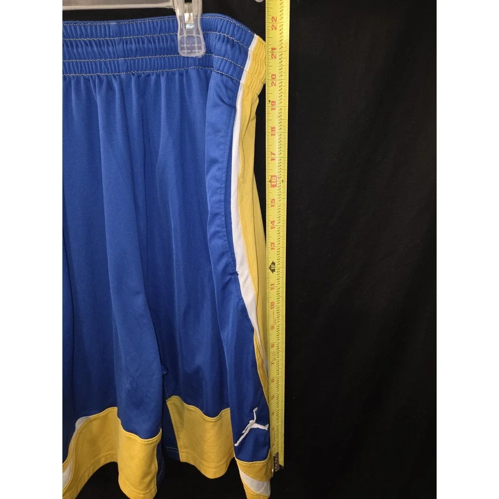 Air Jordan Retro Laney Basketball Shorts Men's Medium Retro 5 V Blue Yellow NWOT